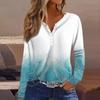 Women's T Shirt Tee Button Long Sleeve Daily Weekend Fashion Basic V- Neck Regular Top