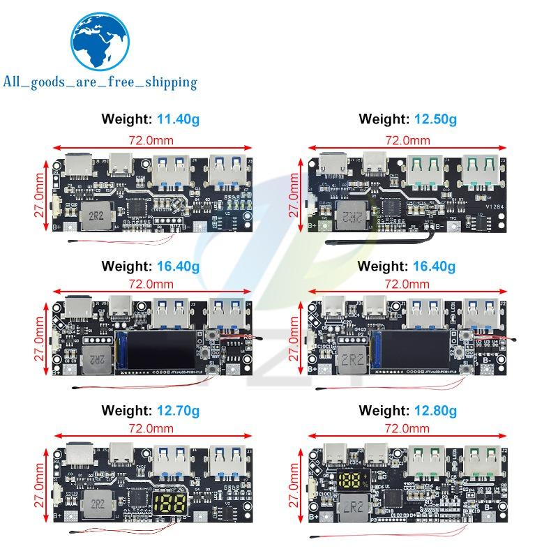 1/3PCS QC4.0 QC3.0 LED Dual USB 5V 4.5A 22.5W Micro/Type-C USB Mobile Power Bank 18650 Charging Module Temperature Protection