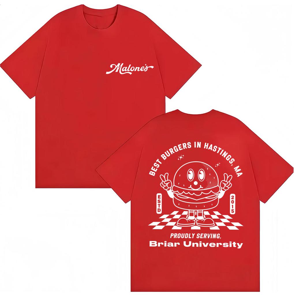 Off Campus Malones Burger Graphic Tshirts Unisex WoUnisex Briar University Fashion Vintage T Shirts Oversized Cotton Casual Tshirt