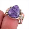 Natural Chaorite Gemstone Two Tone 925 Sterling Silver Jewelry Ring S.9.5 R7n30