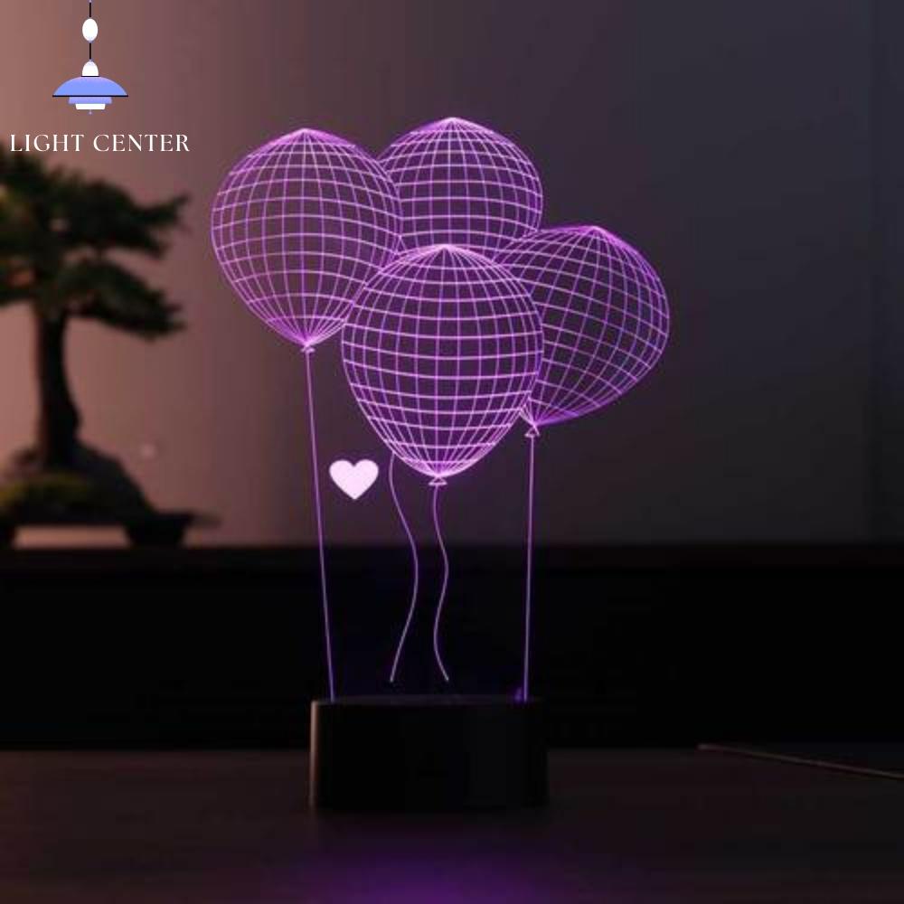 3d светодиодная настольная лампа на воздушном шаре, настольные аксессуары, крутые лампы, подарки для женщин, крутые вещи, лампа для освещения настроения для спальни, ночник