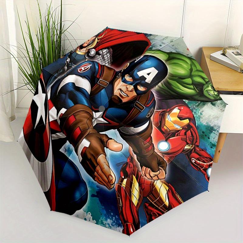 1pc Avengers Design Automatic Opening/Closing Folding Umbrella with 8 Iron Ribs, Portable Sunshade for Men and Women yy250731112