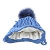 Winter Hats Scarf Set For Kids Warm Knitted Beanies With Pompom Children Twist Pattern Knit Hat Boys