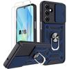 Case for Samsung Galaxy A16 -BOOLING - with Ring and Camera Cover - Blue + 2 Glasses