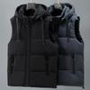 Plus Size L-8XL Oversize Warm Sleeveless Vest Men Outerwears Fashion Thick Winter Men's Jacket Hooded