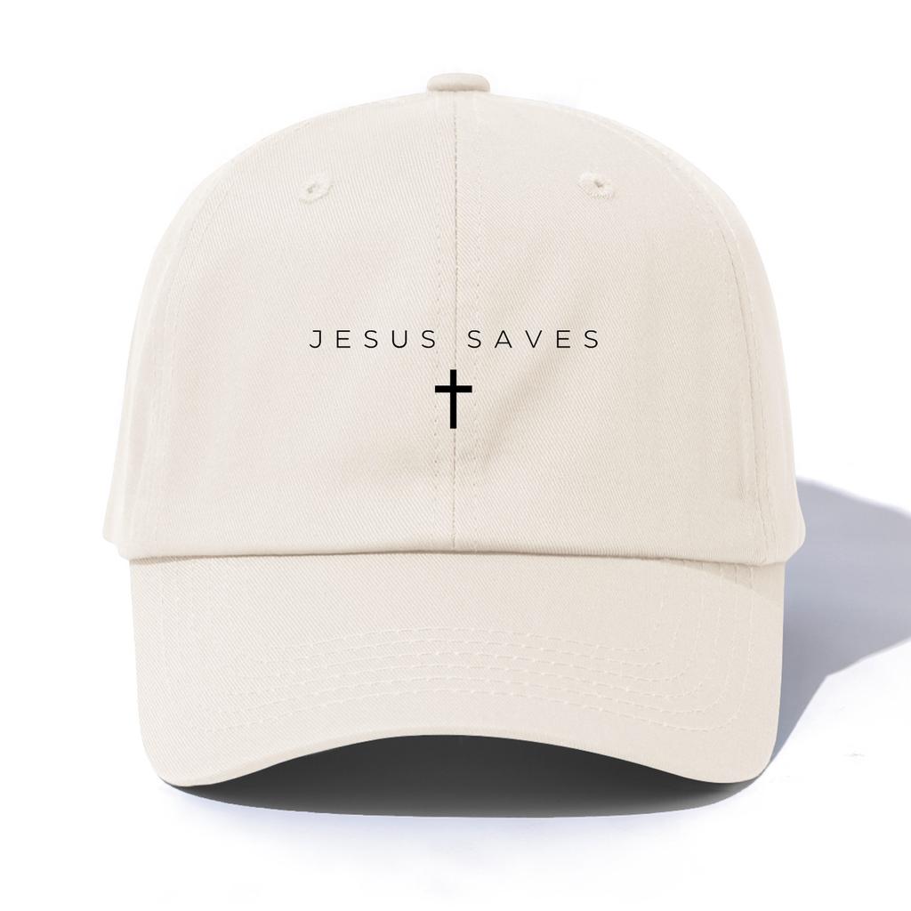 Кепка с принтом JESUS SAVES для взрослыхМинималистичный Ретро Стиль Повседневная Мягкая Регулируемая Кепка ПапыИдеально Как Подарок