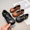 Одноклассница 2025 Весна и Осень Новая Корейская Версия Девочки Средняя Школа и Дети Старшего Возраста Туфли из Кожи с Круглым Носком Девочки Универсальные Туфли Принцессы Tid