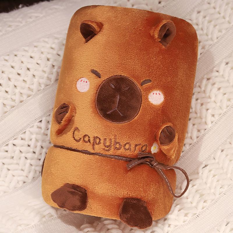 Капибара фланелевое одеяло Капибара плюшевое повседневное теплое рулонное одеяло плед одеяло спальня офис постельные принадлежности подарочные принадлежности