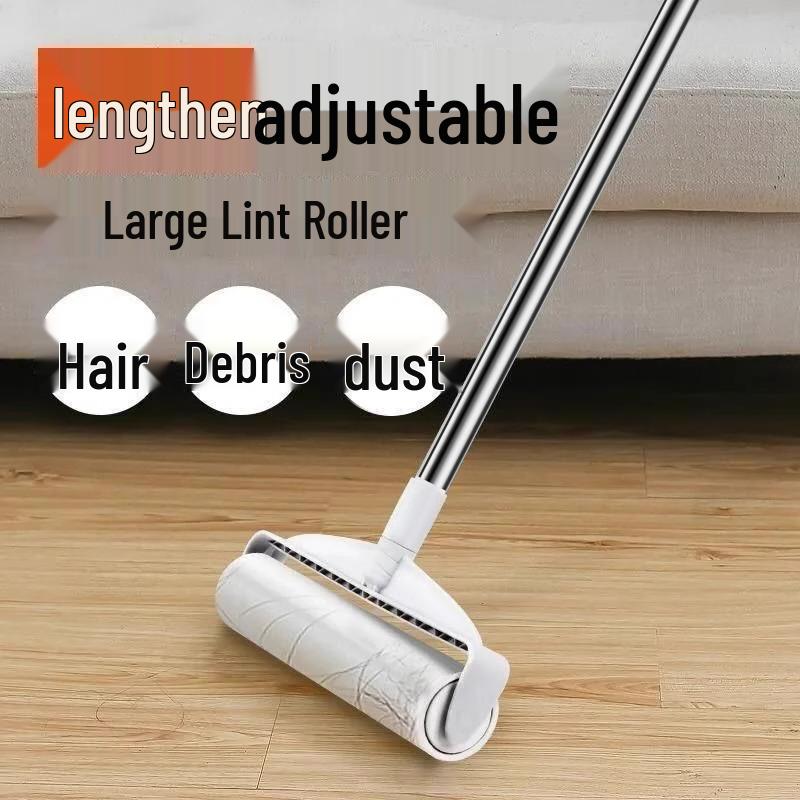 Long Handle Lint Roller for Pet Hair Removal On Floors and Clothes
