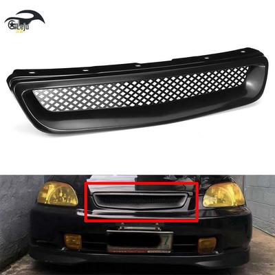Яркая черная передняя решетка для Honda Civic 1996-1998: Трансграничная установка и модификация