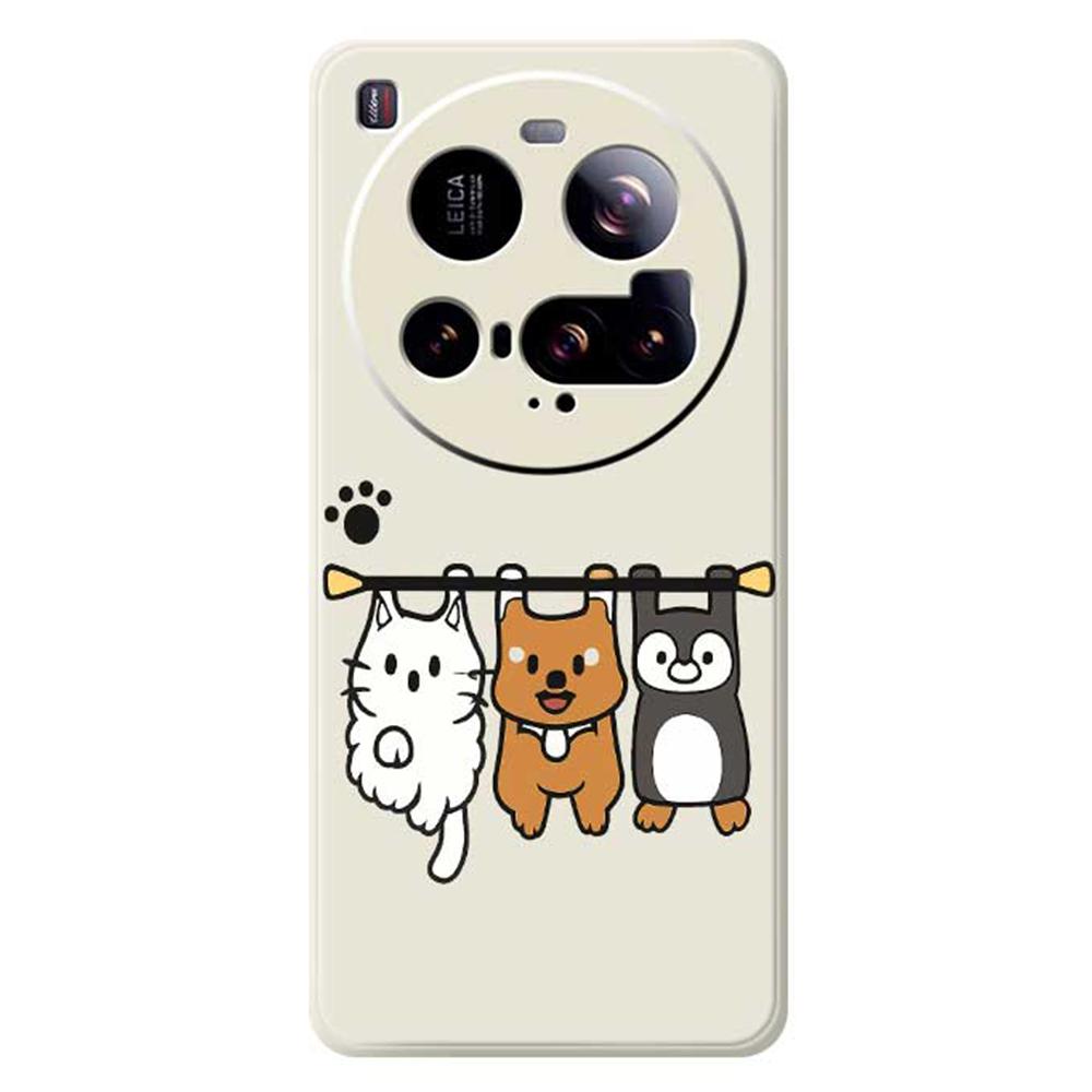 For Xiaomi 15 Ultra Case Three Animal Dolls Pattern Printing Straight Edge TPU Phone Back Cover