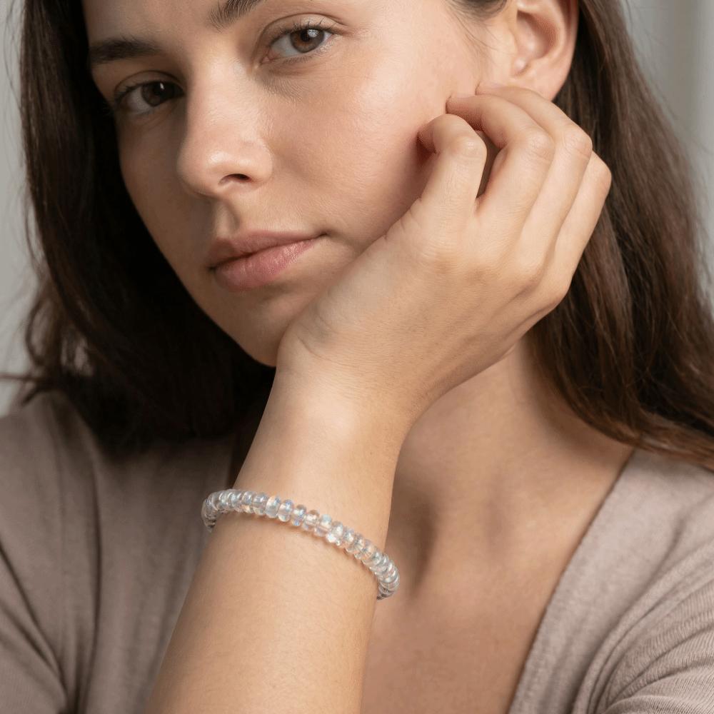 Stretchable Rope Laser Crystal Bracelet Elastic Cord Fashion Jewelry  Daily Wear