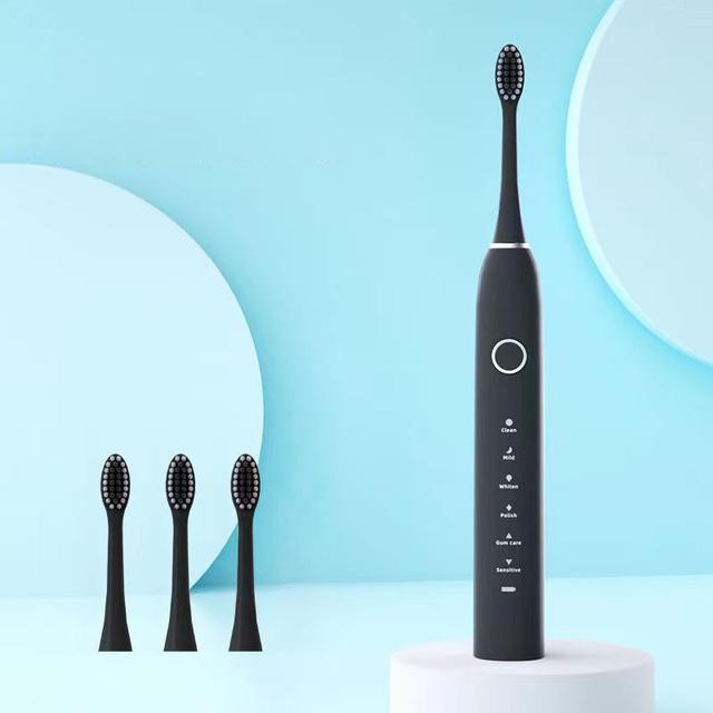 Ultrasonic Electric Toothbrush Sonic Rechargeable for Adults 6 Speed Smart Timer with 4/6/8 Replace Brush Head Travel Box Holder