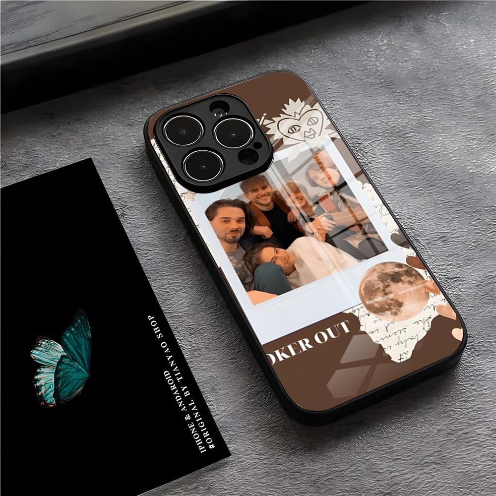 Чехол для телефона J-Joker Out Band для iPhone 17 Pro Max 15 Pro 16 14 Plus 12 13 Mini 11 Pro Ударопрочная стеклянная крышка