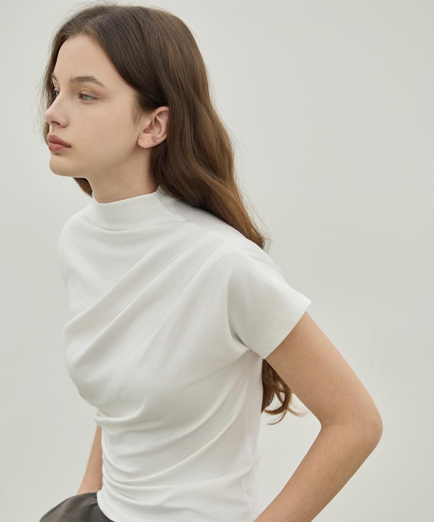 ELLIOTI Mock Neck Draped Ts_2Color