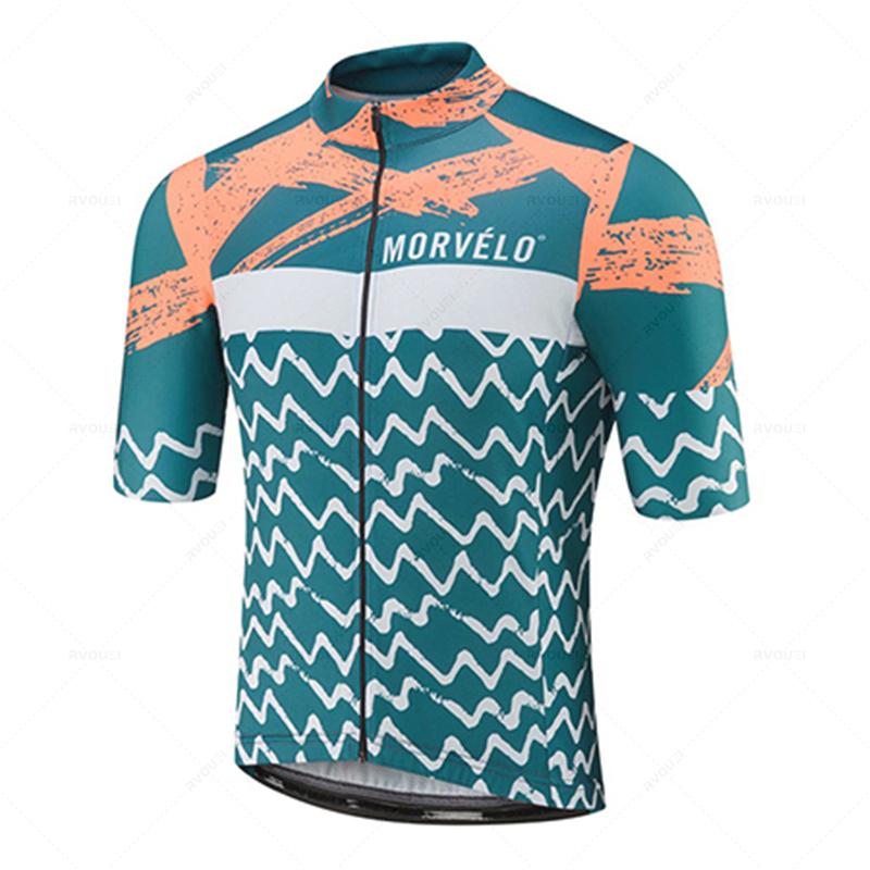 New Morvelo Team Cycling Jersey Set Breathable MTB Bicycle Clothing Mountain Bike Wear Clothes Maillot Ropa Ciclismo Hombre