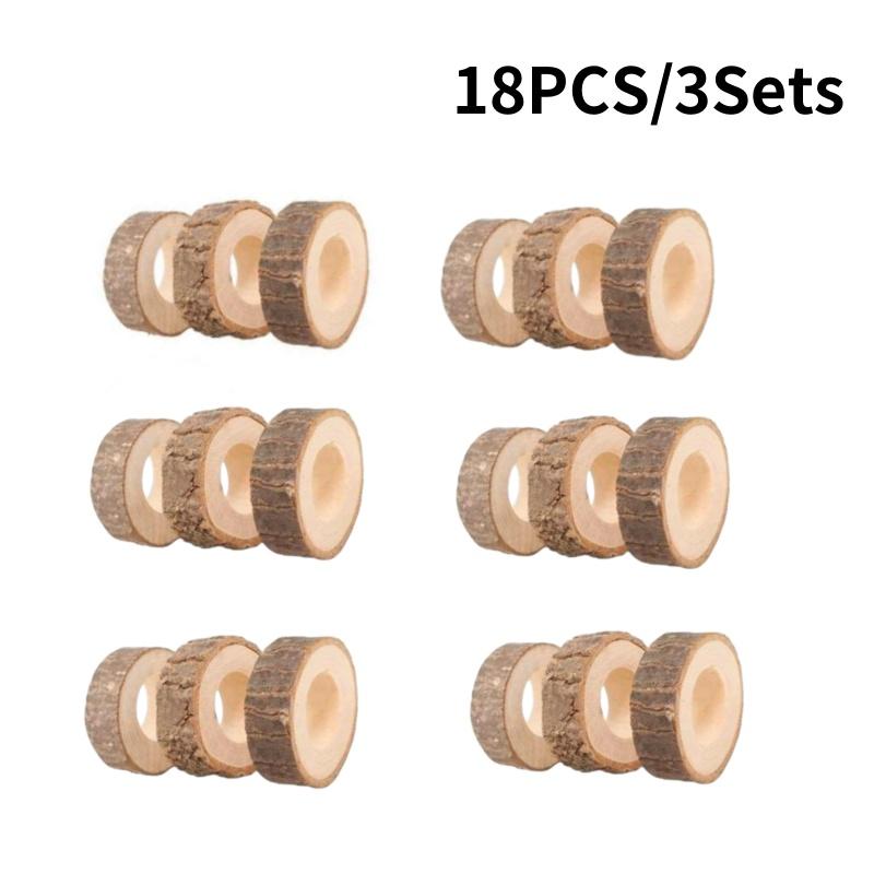 6-30 шт. Деревенские деревянные кольца для салфеток Ручная работа Кора Бревно Ремесло Украшение стола для Свадебного ужина и Аксессуары для домашнего декора