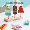 Early Education Wooden Ice Cream Pretend Play Toy for Toddler Intellectual Development