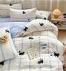 100% Cotton Printed Home Student Dormitory Bed Three/Four Set - Cute Kitten