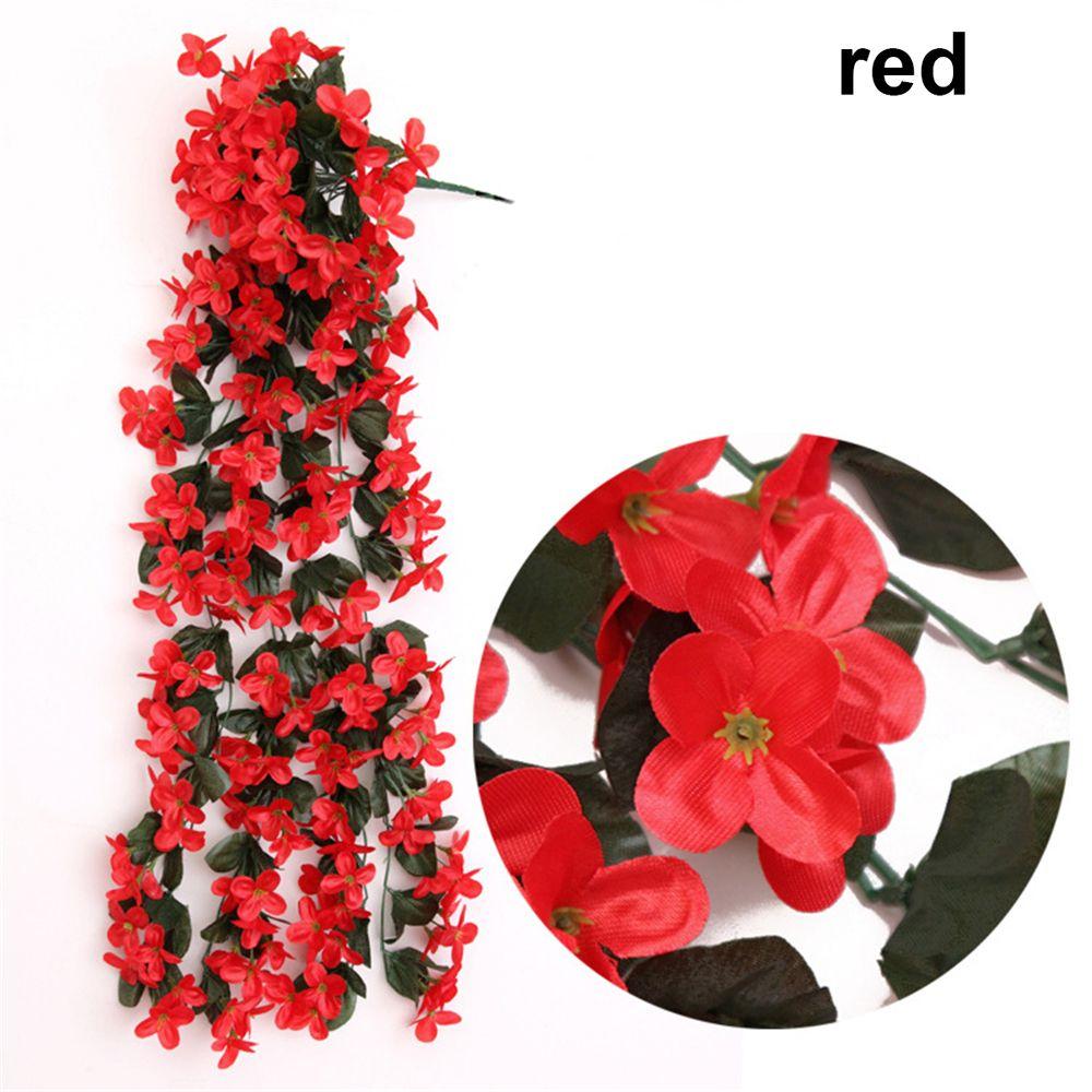 Home Decor Garland Vine Artificial Flower Silk Violet Rattan Garden Wall Hanging Plant