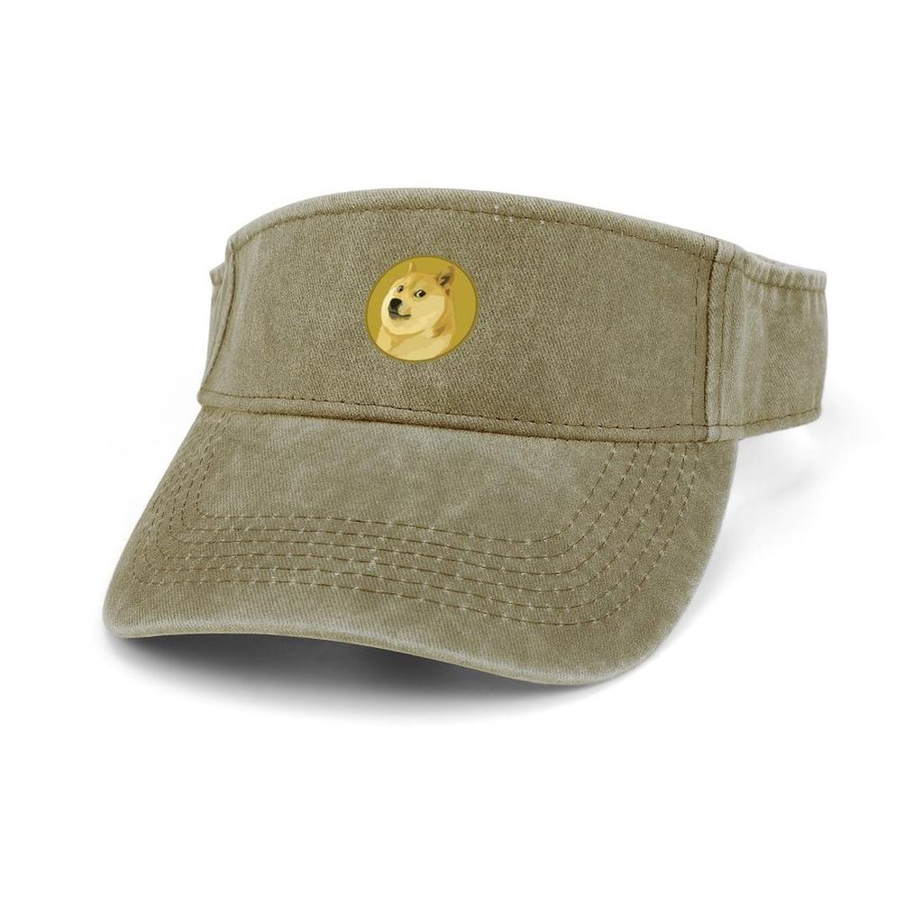 Криптовалюта Dogecoin, добытчик монет для собак, солнцезащитный козырек, дырявый верх, ковбойские шляпы унисекс, женские спортивные кепки для тенниса и гольфа, шляпа с открытым верхом на заказ