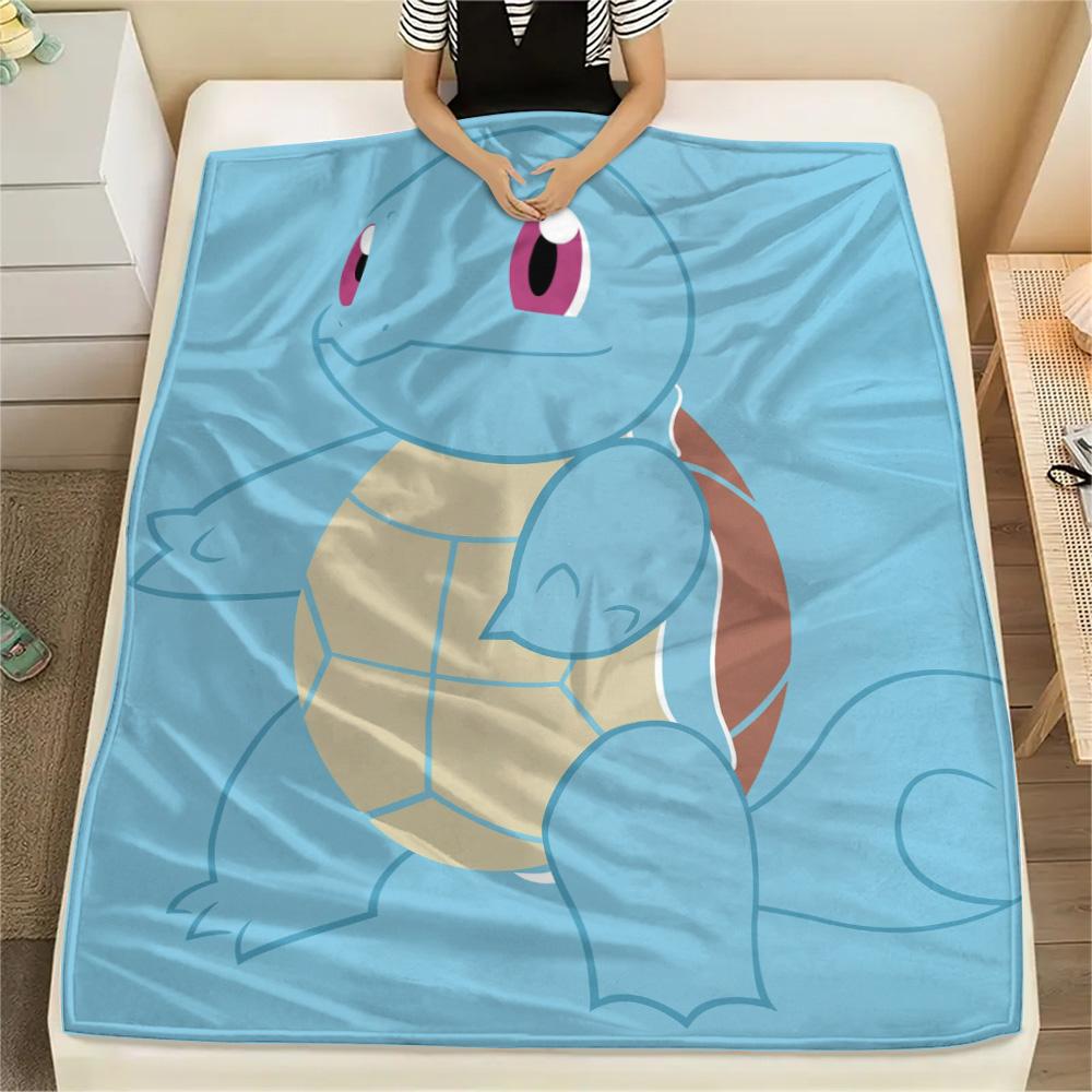 Милое одеяло из фланели с принтом Сквиртла, Высококачественное, Удобное для всех сезонов, Декор для дома, Тепло и Уют