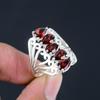 Faceted Red Garnet Gemstone Solid 925 Sterling Silver Pear Shape Ring Jewelry For Woman And Girls