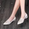 Soft Leather Hollowed Out Embroidered Single Shoes for Women In Spring and Summer Breathable Work Sandals for Women