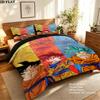Dragon Ball Super Pattern Bedding Quilt Set Quilt Cover Pillowcase Home Birthday Gift(1 * duvet cover + 2 * pillowcase, without core)
