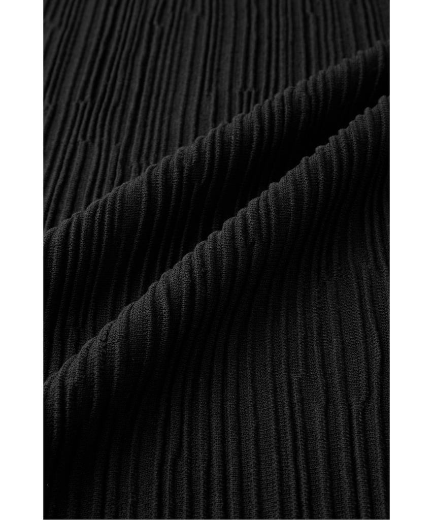 IRO Pleats Pleated Short Sleeve Round Sweater Iqwam26705Bkx