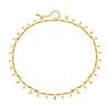 K Gold Plated Brass Water Drop Rectangle Pendant Trendy Chain Necklace For Women