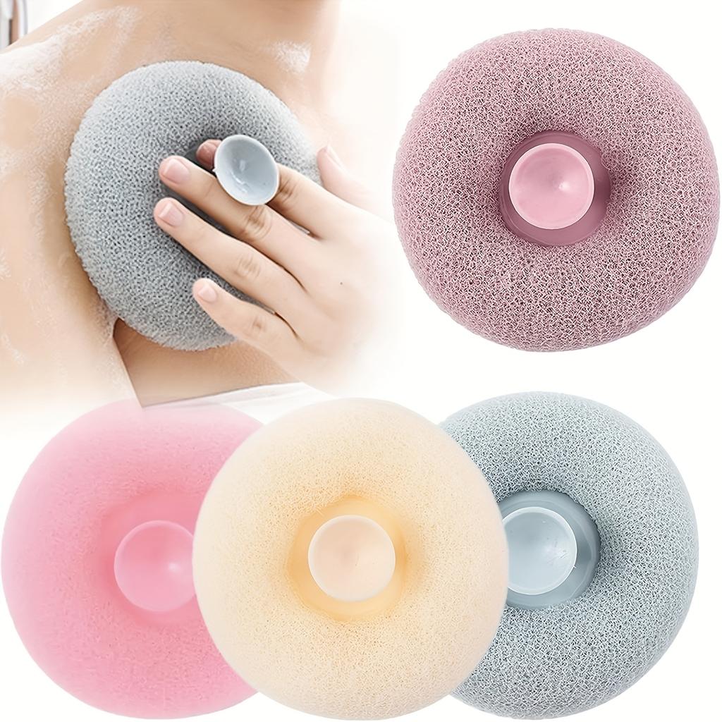 Exfoliating Shower Brush with Suction Cup - Massage Bath Ball Sponge, Wall-Mounted Loofah for Men and Women, Random Color