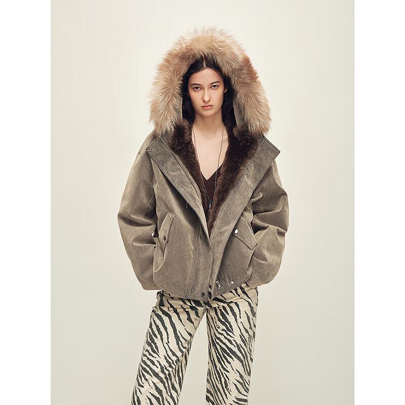 CHIC PARKA Removable Fox Fur Collar Down Parka