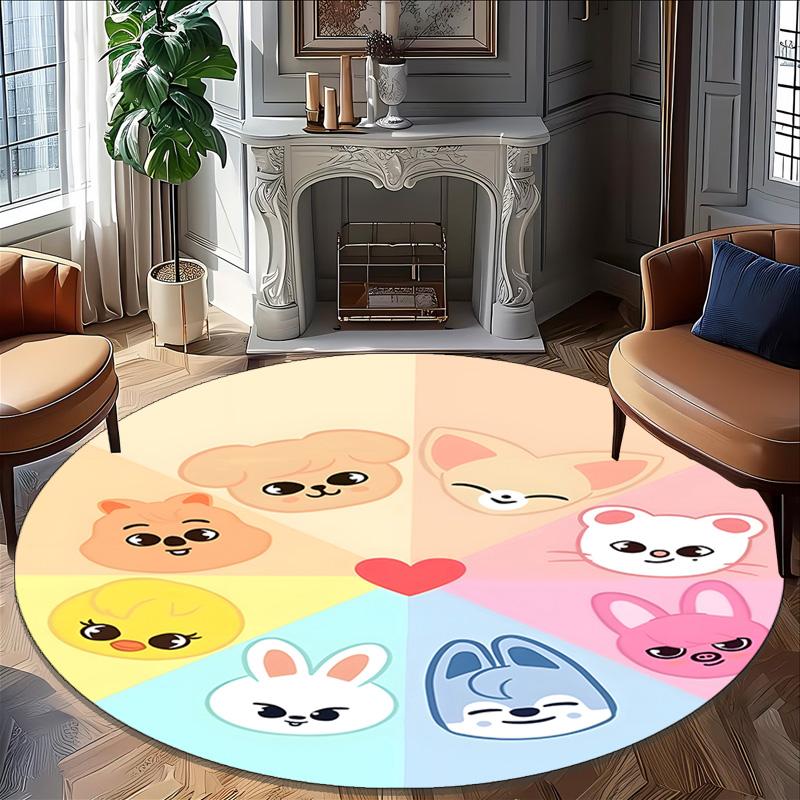 1pc Kpop Team1 Design Printed Area Round Carpet for Bedroom Living Room Home Decor Rugs Mat Non Slip Mat Rug for Bedside