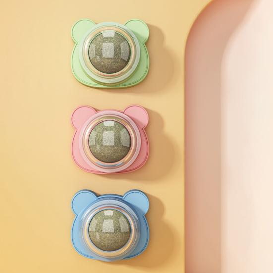 Игрушка-шарик с кошачьей мятой для кошек, вращающийся на 360 градусов шарик с кошачьей мятой, безопасная жевательная игрушка для котят для кошек, лизание, здоровье зубов, способствует активной игре