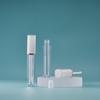 1pcs Empty 4ml Transparent Lipgloss Tubes With Brush Round Cosmetic Lipgloss Tube Clear Lip Balm Refillable Reusable Bottle