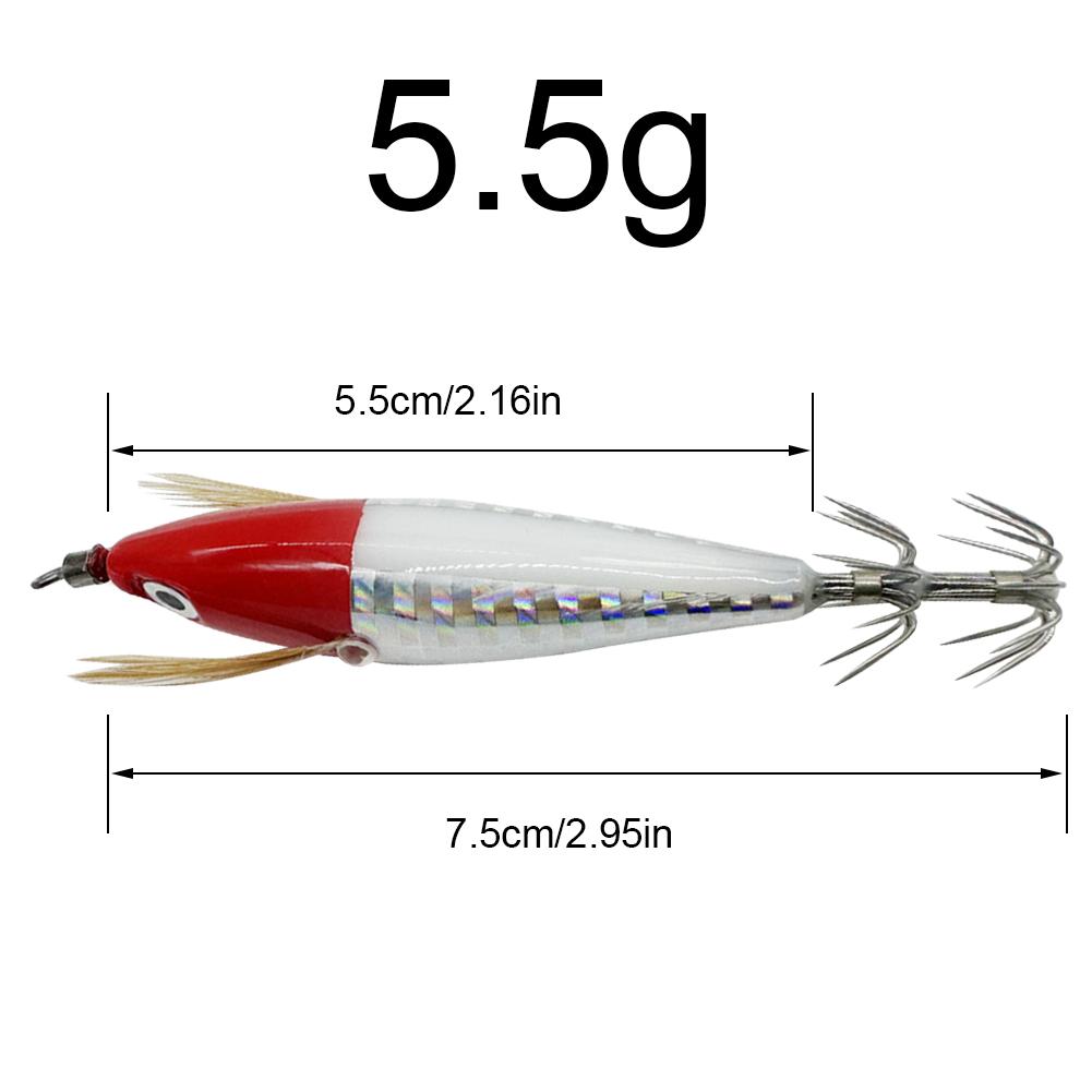 1-10PCS Squid Jig Fishing Lure Shrimp Prawn Luminous Glow in Dark Artificial Spinner Lure Fishing Tackle for Cuttlefish Octopus