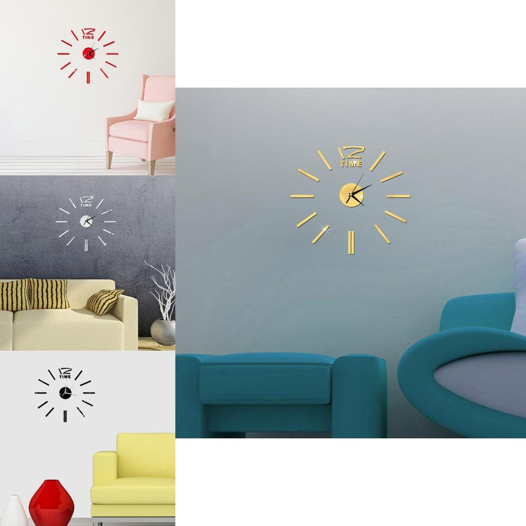 Eye-catching 3d Mirror Luxury Modern Diy Large Wall Clock Surface Sticker For Trendy Homes