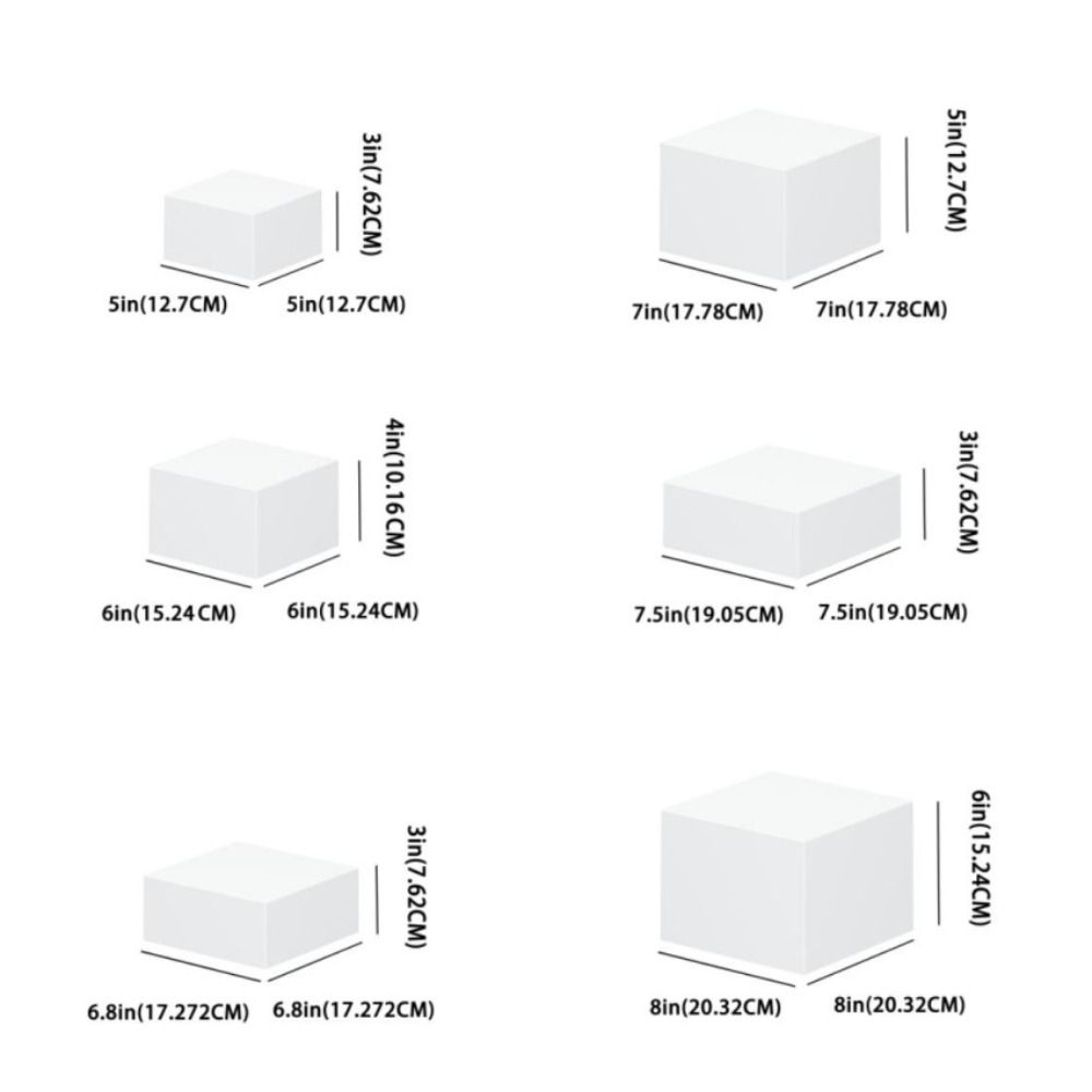 6pcs/set Square Buffet Riser Table Display Stand  For Party Wedding Toy Figure Jewelry Display