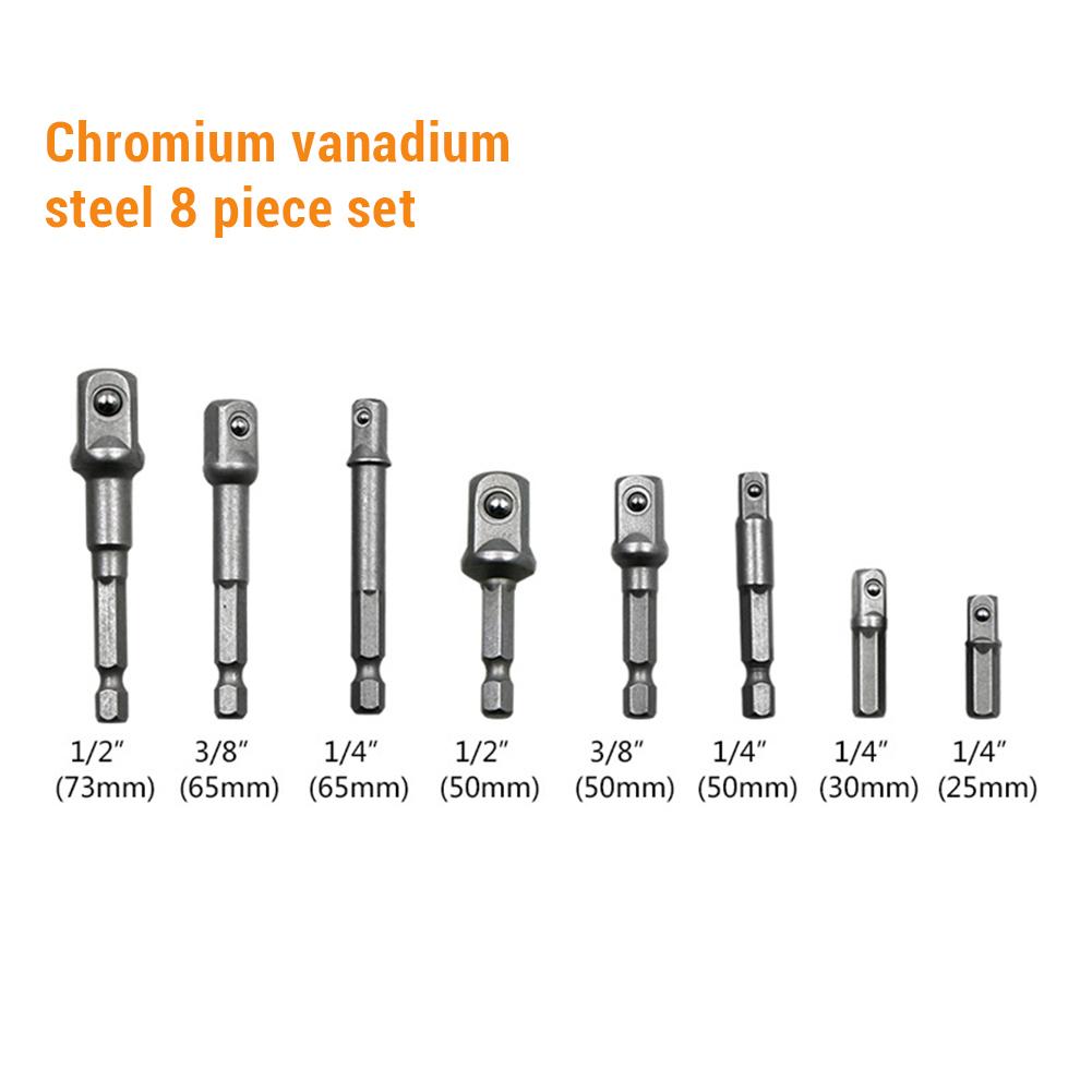 Hex Shank Socket Adapter Drill Bit 1/4" 3/8" 1/2" Steel Universal Socket Adapter Set Working With Electric/cordless Drill Chuck