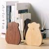 Book Holder Walnut L-shaped Desk Organizer Book Organizer Cartoon Bear Wood Bookend Gift