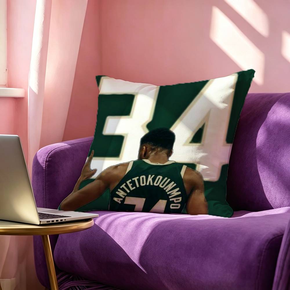 Giannis Antetokounmpo Pillow Case Square DoubleSided Sofa Cushion Cover Bedroom Bedside Pillow