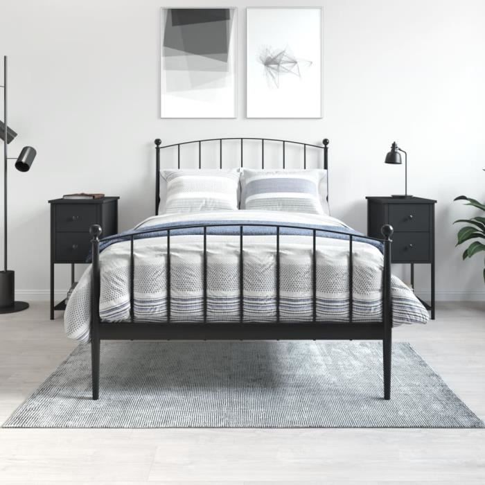 VidaXL Bedside Tables 2 Pcs Black 32x42x70 Cm Engineered Wood 826094