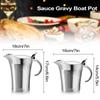 Соусница Leeseph, кувшин для соуса из нержавеющей стали 304 с двойной изоляцией и крышкой, кухонное хранилище для подливки, сливок, молока