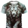 Summer Men's Lion 3D Printed Short Sleeved Round Neck Casual Loose Fit T-Shirts Men’s