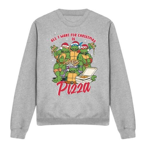 Teenage Mutant Ninja Turtles Унисекс взрослая рождественская толстовка с изображением пиццы