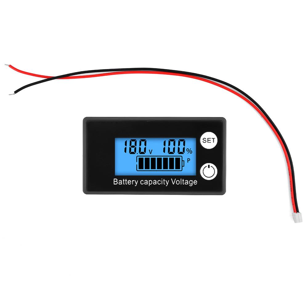 6133A DC8-100V Voltmeter Digital Battery Indicator Voltage Meter Lithium Ion Battery Capacity Monitor Temperature alarm function