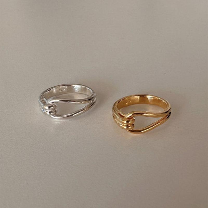 youngglow silver925 double line hook ring (2color)