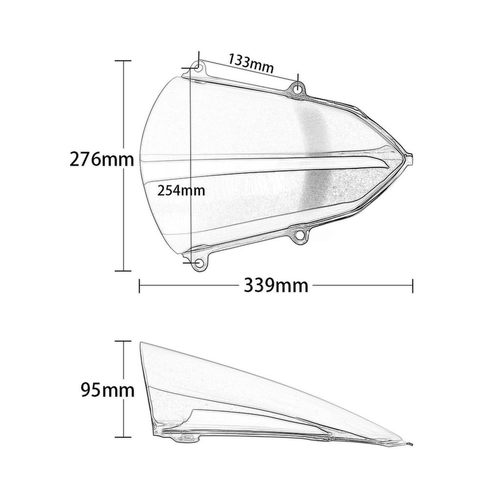 WOOGA Мотоциклетное лобовое стекло, спойлер для Honda CBR400R CBR500R CBR 400R CBR 500R 2019 2020 2021 2022 2023 2024 Простая установка