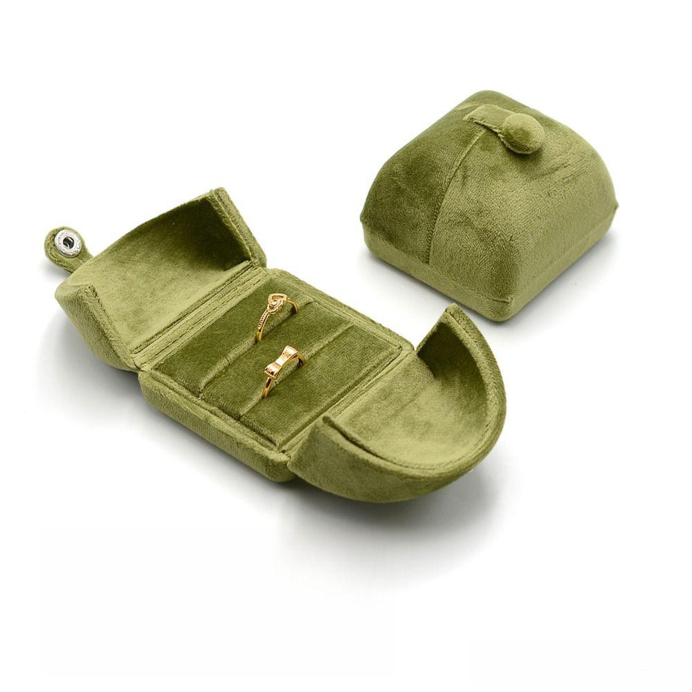 Luxury Velvet Jewelry Box Vintage Necklace Bracelet Case Portable Rings Bearer Box  Jewelry Storage